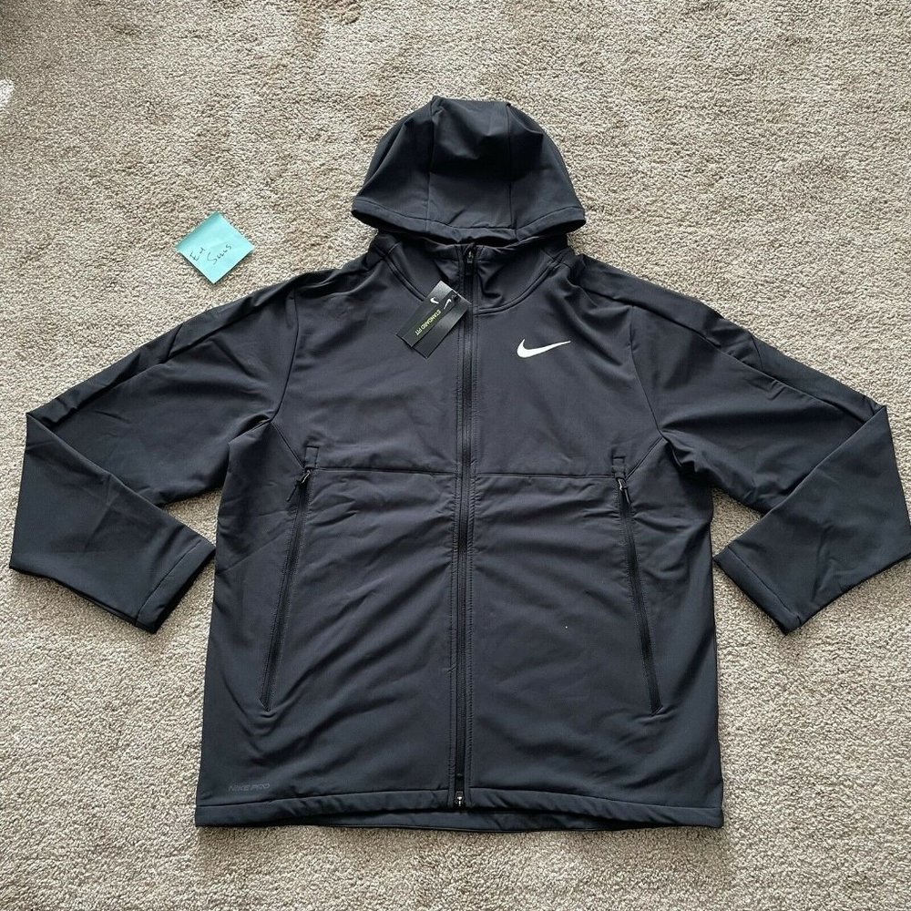 Nike Pro Winterized Woven Therma Black Training Jacket Mens Size XL CU7346-010